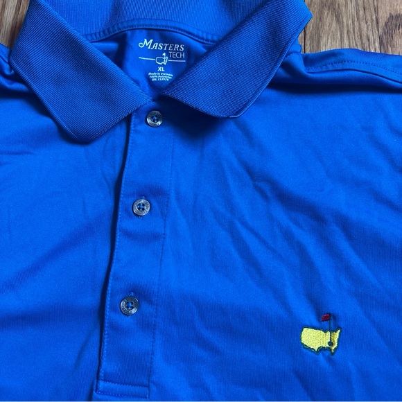 Master Tech Polo Mens XL Blue Logo Embroidered Augusta Performance Golf Stretch - Picture 4 of 6